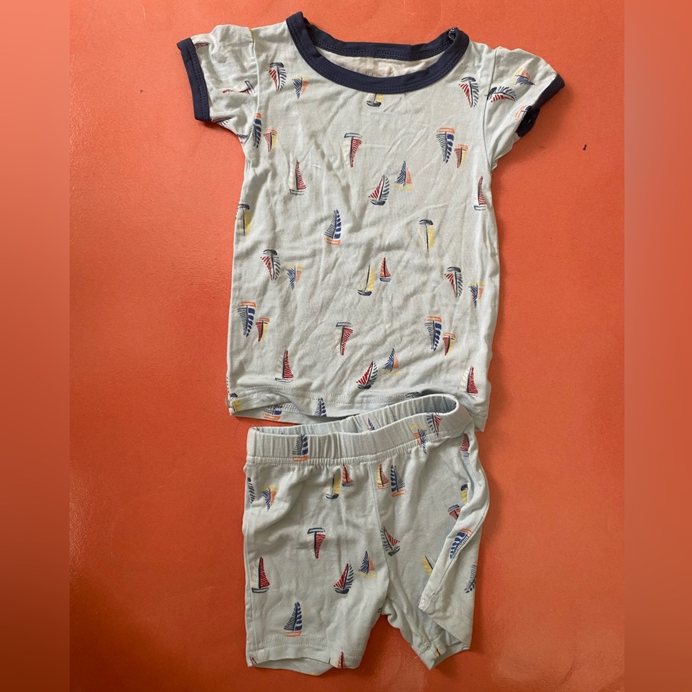 Milkberry Bamboo Short-Sleeve Sailboat Pajama Set - Sailboats